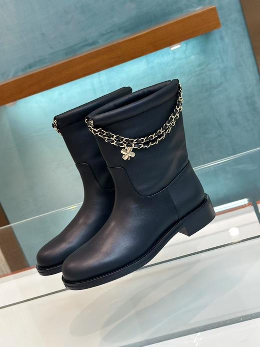 香奈儿 25ss秋冬新款小香链条麂皮复古风马丁靴短靴（DBG） 商品图5