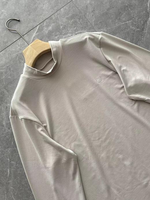 D110913户外休闲衣男士速干运动微拉绒半高领长袖T恤 商品图11