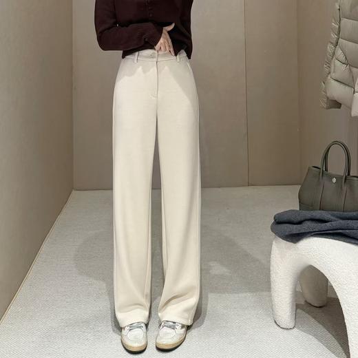 710g显瘦王报恩西裤秋冬加厚醋酸羊毛气质通勤窄阔腿裤 商品图4