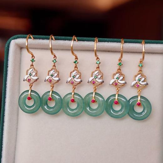 【限量秒杀】老料蓝水翡翠 玉兰甜甜圈耳环 CF 商品图4