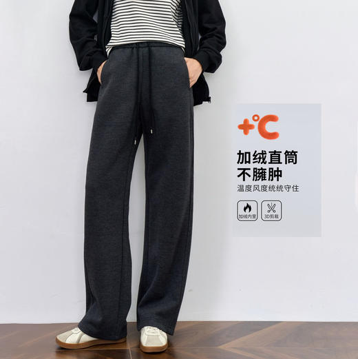 【800克窄版羊毛裤】冬季女装新款羊毛蚕丝保暖窄版直筒阔腿休闲裤 商品图2