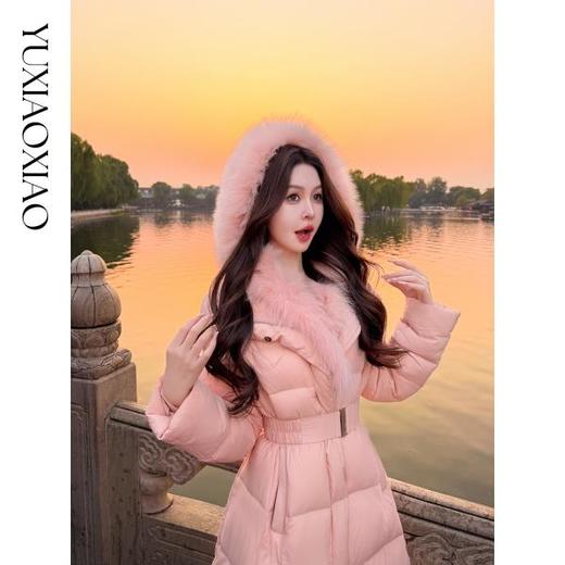 余潇潇【冰雪奇遇】三防95白鹅绒可拆卸狐狸毛领保暖长款羽绒服冬季 商品图3