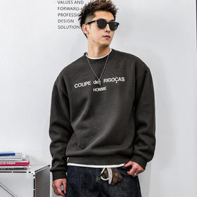 徐太浪【字母印花 休闲风】帅气套头卫衣男秋冬款内搭打底衫上衣