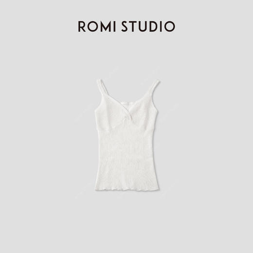 ROMI STUDIO“轻薄无物”16针缝合V领花边网面长袖/吊带RWCAS66139 商品图3