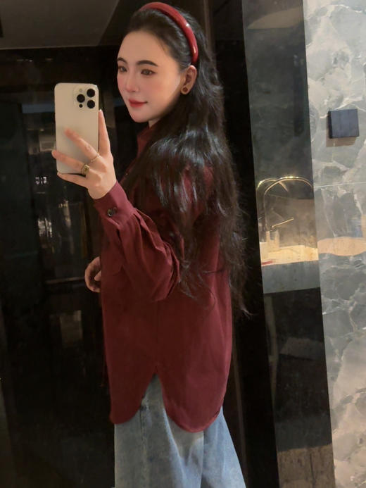 杨树林 单排扣尖领长袖衬衫 商品图3