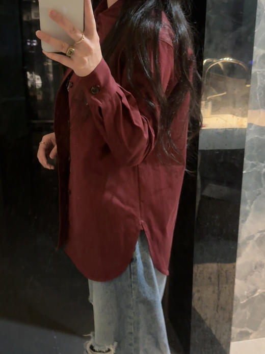 杨树林 单排扣尖领长袖衬衫 商品图5