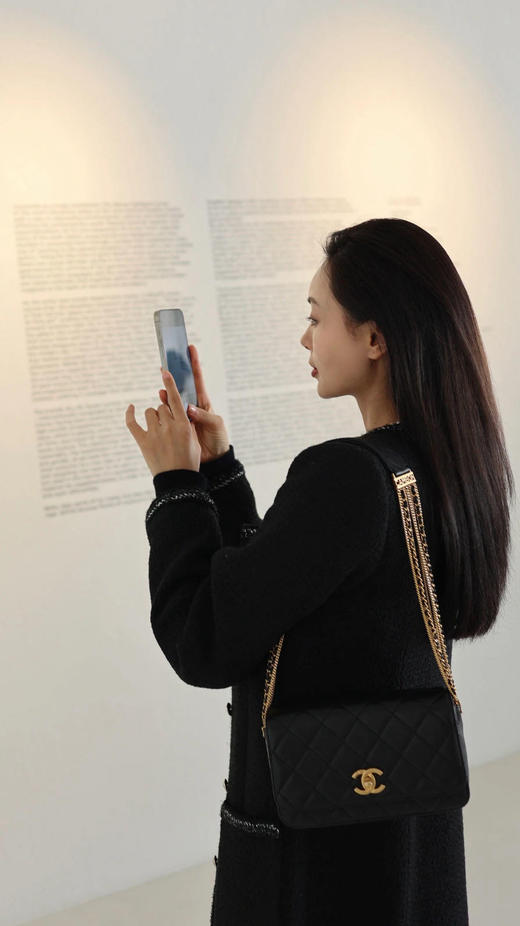 CHANEL 20b 康鹏 瀑布链条 黑金 牛皮 单肩包 商品图3