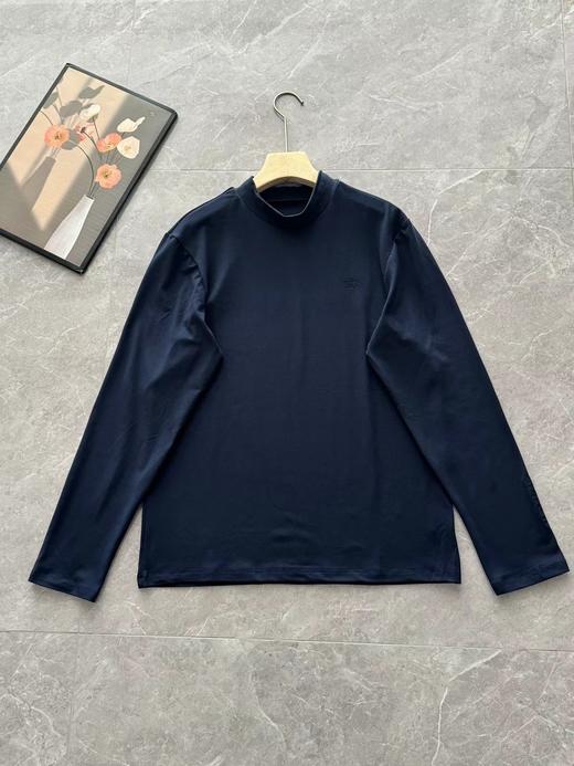 D110913户外休闲衣男士速干运动微拉绒半高领长袖T恤 商品图5