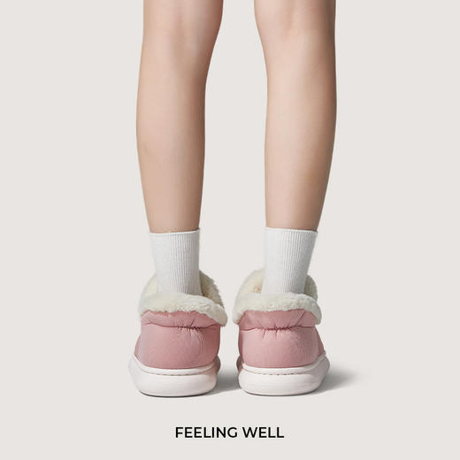 朴西青春记忆棉鞋冬季防滑加绒包跟保暖居家棉拖鞋男女加厚可外穿 商品图3