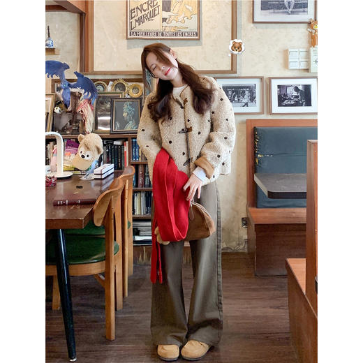 <曾小咸推荐>波点两穿羊羔毛外套 商品图1