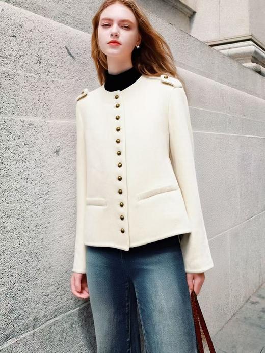 12.12错过没有！清货不退清仓价（样衣微脏）【轻奢双面尼】2510（100%高支绵羊毛）精致小香风金扣利落干练短款双面尼-喜出 商品图2