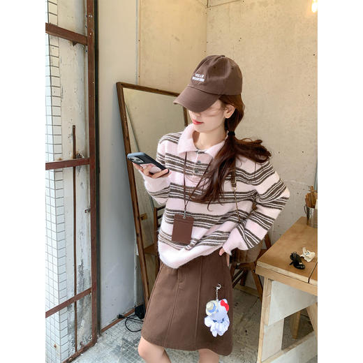 <曾小咸推荐>2.3现货秒杀 ！微信超特价！条纹POLO领针织毛衣 日常169.99 立减80 秒杀89.99！！ 商品图1