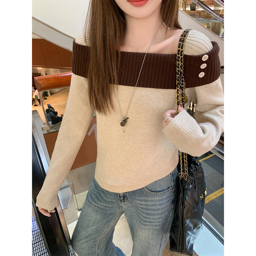 <曾小咸推荐>现货秒杀 ！微信超特价！一字肩针织衫 日常179.99 立减100 秒杀79.99！！ 商品图3