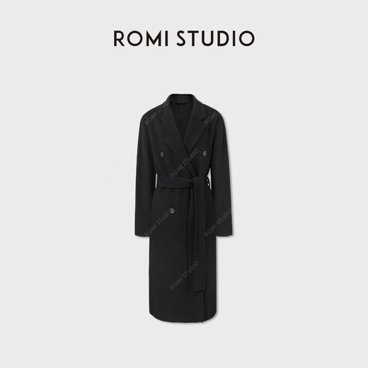 ROMI STUDIO“全手缝”秘鲁羊驼羊毛双排扣双面毛呢大衣RWCAW86776 商品图2