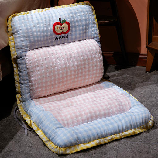 自然醒格纹苹果护腰横条连体坐垫QYL 商品图10