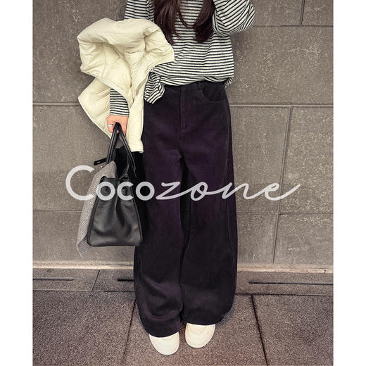 COCO ZONE 刘 一一 “腰果花”100棉灯芯绒直简休闲裤 CD2A2864 商品图0