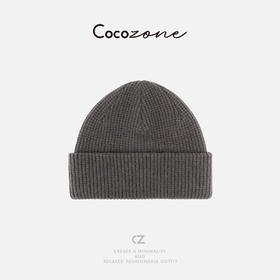 COCO ZONE 刘 一一 【100羊毛】圆顶纯色针织帽子 CD2A2679