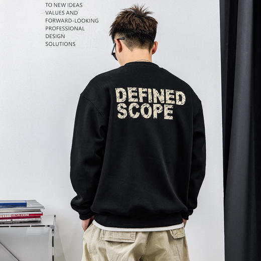 徐太浪【帅气擦色 字母印花】纯棉卫衣男秋冬新款内搭打底衫上衣 商品图1