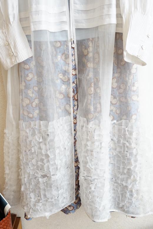 Bunon丝质羽毛叠穿罩裙 商品图12