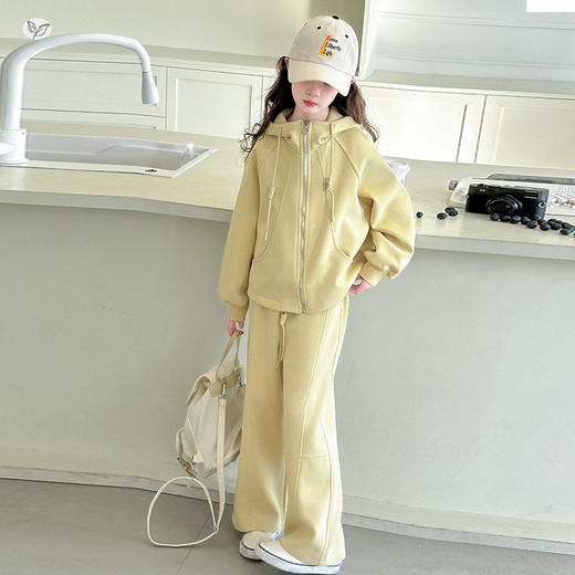 秋冬潮流休闲亲子装套装 大童连帽卫衣/毛线衣两件套 商品图4