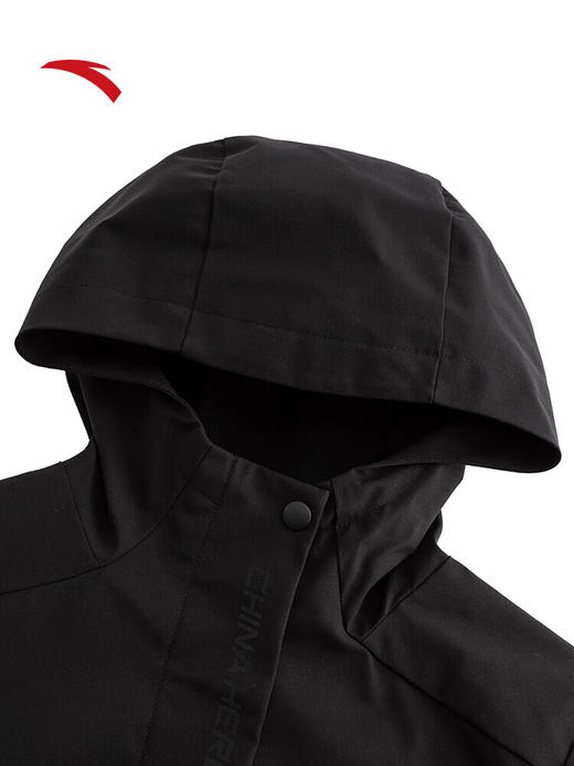 安踏保暖防泼水梭织厚外套 女装冬季新款通勤夹克运动上衣162547603 基础黑-3 商品图6