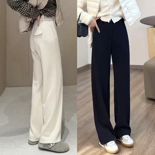 710g显瘦王报恩西裤秋冬加厚醋酸羊毛气质通勤窄阔腿裤 商品图3