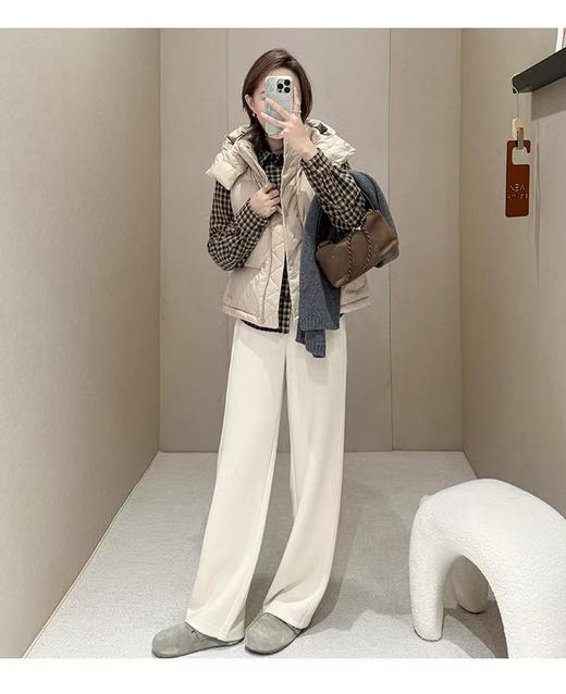 710g显瘦王报恩西裤秋冬加厚醋酸羊毛气质通勤窄阔腿裤 商品图10