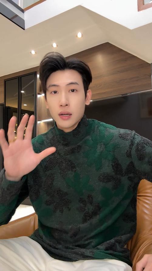 T4961SDSA秋冬新款痞帅男装潮牌撞色植物花卉半高领长袖T恤时尚百搭 商品图0