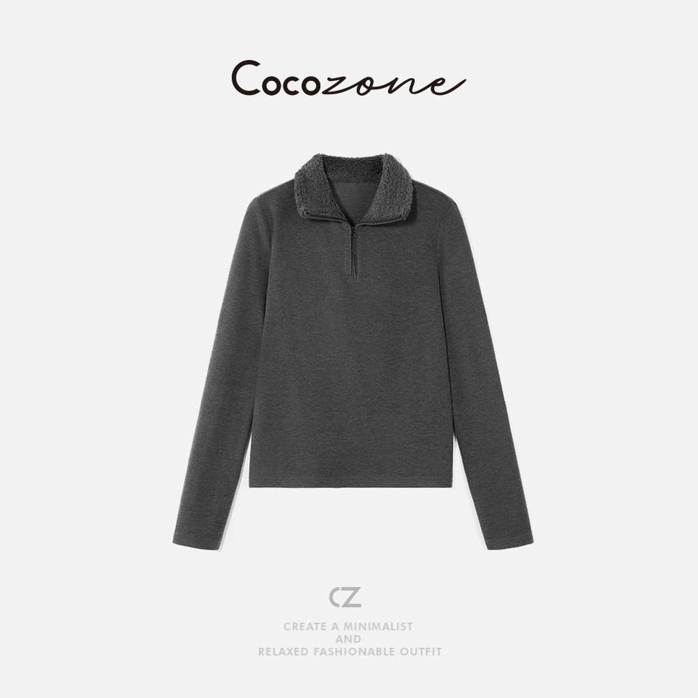 COCO ZONE 刘 一一 “炙热”翻领舒适长袖T恤 CD1A1664