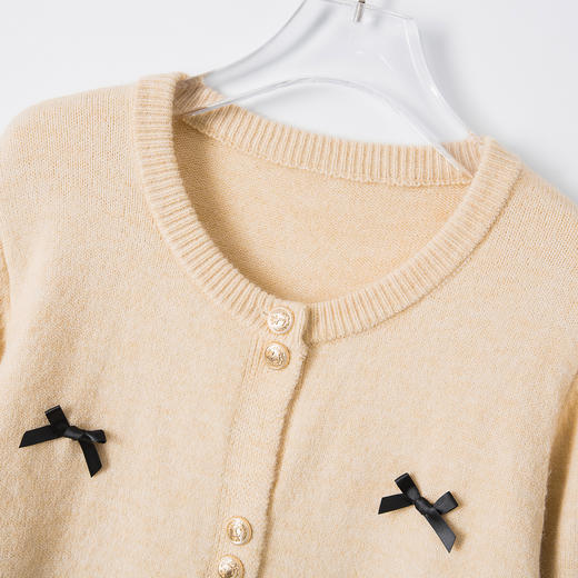 奢姿大码女装2025冬季针织减龄蝴蝶结设计两件套胖妹妹时尚套装5553968700AB 商品图2