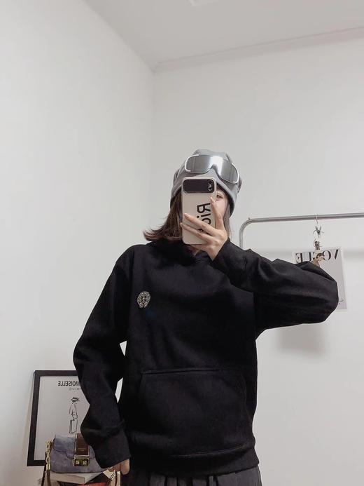 D110931秋冬连帽金属马蹄扣加绒卫衣男女同款 商品图1