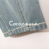 COCO ZONE 刘 一一 侧边弧形拼接做旧牛仔裤 CD1A1677 商品缩略图4