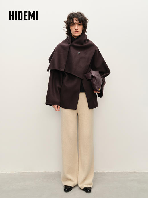 HIDEMI 进口浣熊毛抽绳长裤阔腿裤 商品图5