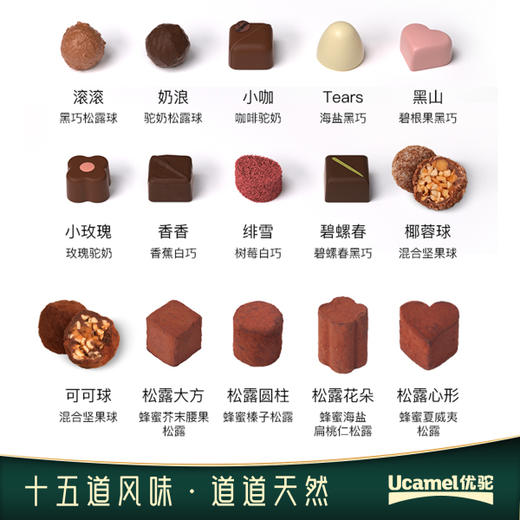 【优陀驼奶巧克力】咱们合作的驼奶工厂出品，15种口味 多重口感 尽享美味 天然无添加 独特添加全脂驼奶 丝滑 商品图8