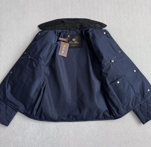 LP 羊绒领 经典菱格棉服。米色。深蓝色自己备注号码颜色 商品图7