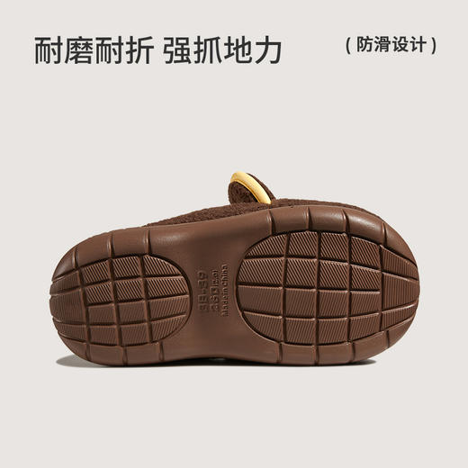 朴西可爱棕熊棉拖鞋女冬季2025新款室内家居保暖防滑情侣毛绒拖鞋 商品图3