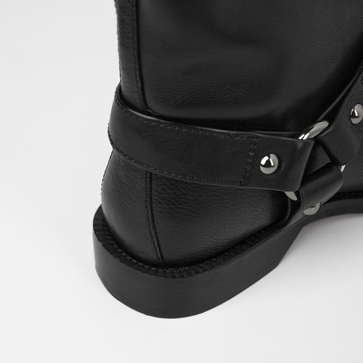 ROMI STUDIO“亲肤绒里”牛皮荔枝纹柔软云感银扣骑士靴 RWCWP06991【5cm】 商品图4