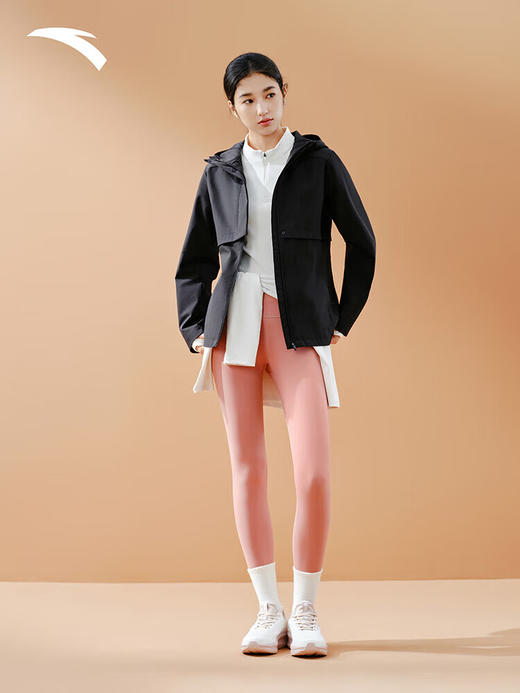 安踏保暖防泼水梭织厚外套 女装冬季新款通勤夹克运动上衣162547603 基础黑-3 商品图2