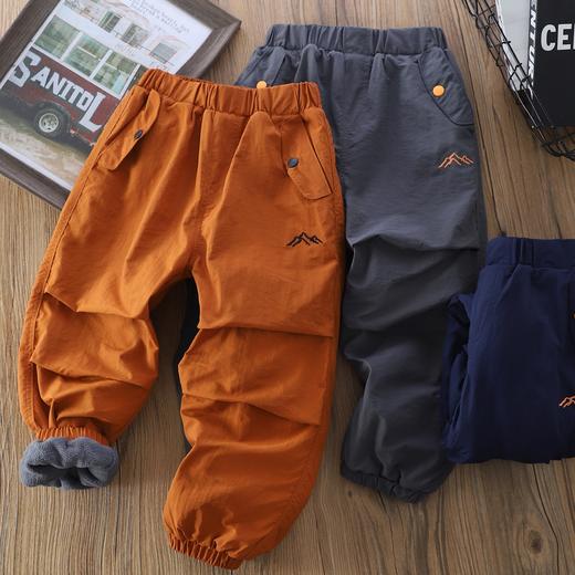 预售5日110-170质感与温暖并存 加厚帅气冲锋裤中大童保暖运动长裤 商品图0