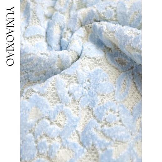 余潇潇【玫瑰往事】气质蕾丝拼接立体花朵修身连衣裙&泡泡袖上衣 商品图2