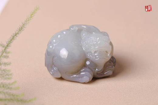 和田烟紫玉貔貅手把件/摆件 商品图1