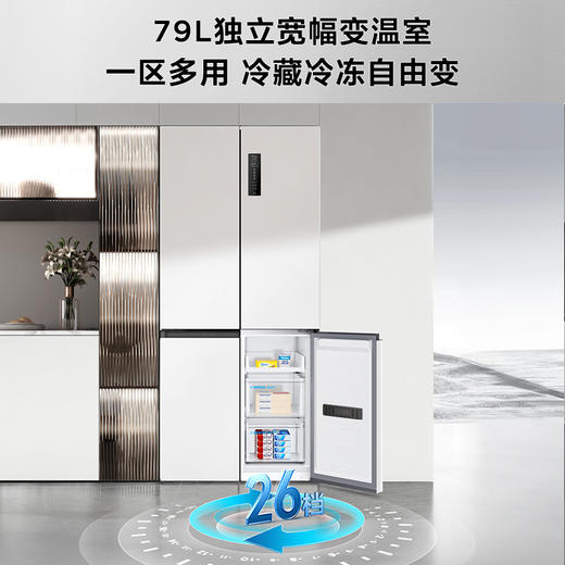 TCL大无界455升T9十字四开门58cm超薄零嵌入式底部散热双净味冰箱  R455T9-UQ 商品图8