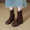 【预售5天】超高跟粗跟厚底防水台短靴女后拉链秋冬新款加绒马丁靴ZMXY&ZM61007 商品缩略图0