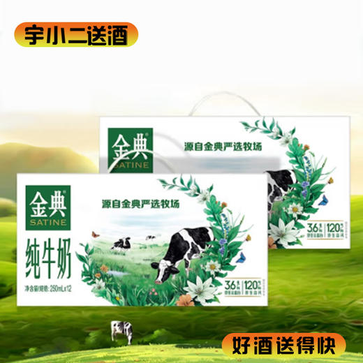 【纯牛奶】伊利金典纯牛奶250ml*12*2 商品图0