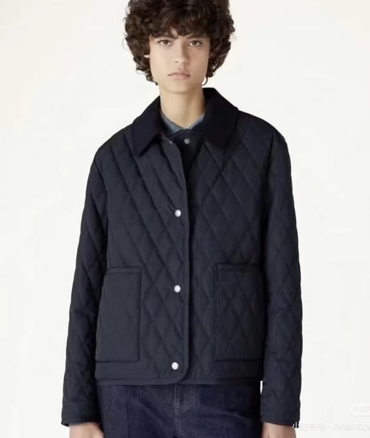 LP 羊绒领 经典菱格棉服。米色。深蓝色自己备注号码颜色 商品图1