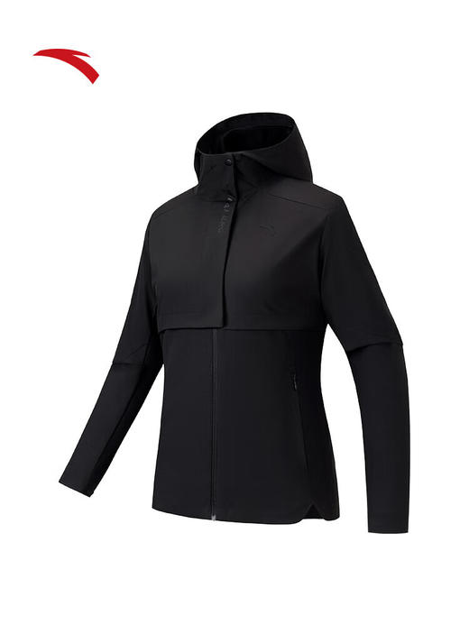 安踏保暖防泼水梭织厚外套 女装冬季新款通勤夹克运动上衣162547603 基础黑-3 商品图4