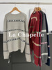 专柜实拍【自留款！兔毛+绵羊毛】拉夏贝尔/La Chapelle韩系圆领撞色菱格针织衫慵懒风宽松显瘦毛衣 商品缩略图4