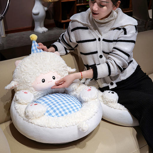 自然醒小羊翻肚半包围蒲团坐垫QYL 商品图11