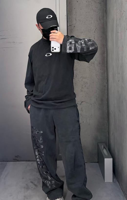 男款字母寬鬆长袖T恤he004 商品图2