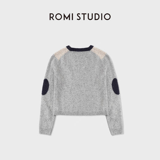 ROMI STUDIO“自在松弛 ”粗针羊毛圆领撞色休闲套头毛衣RWCASZ5668 商品图1